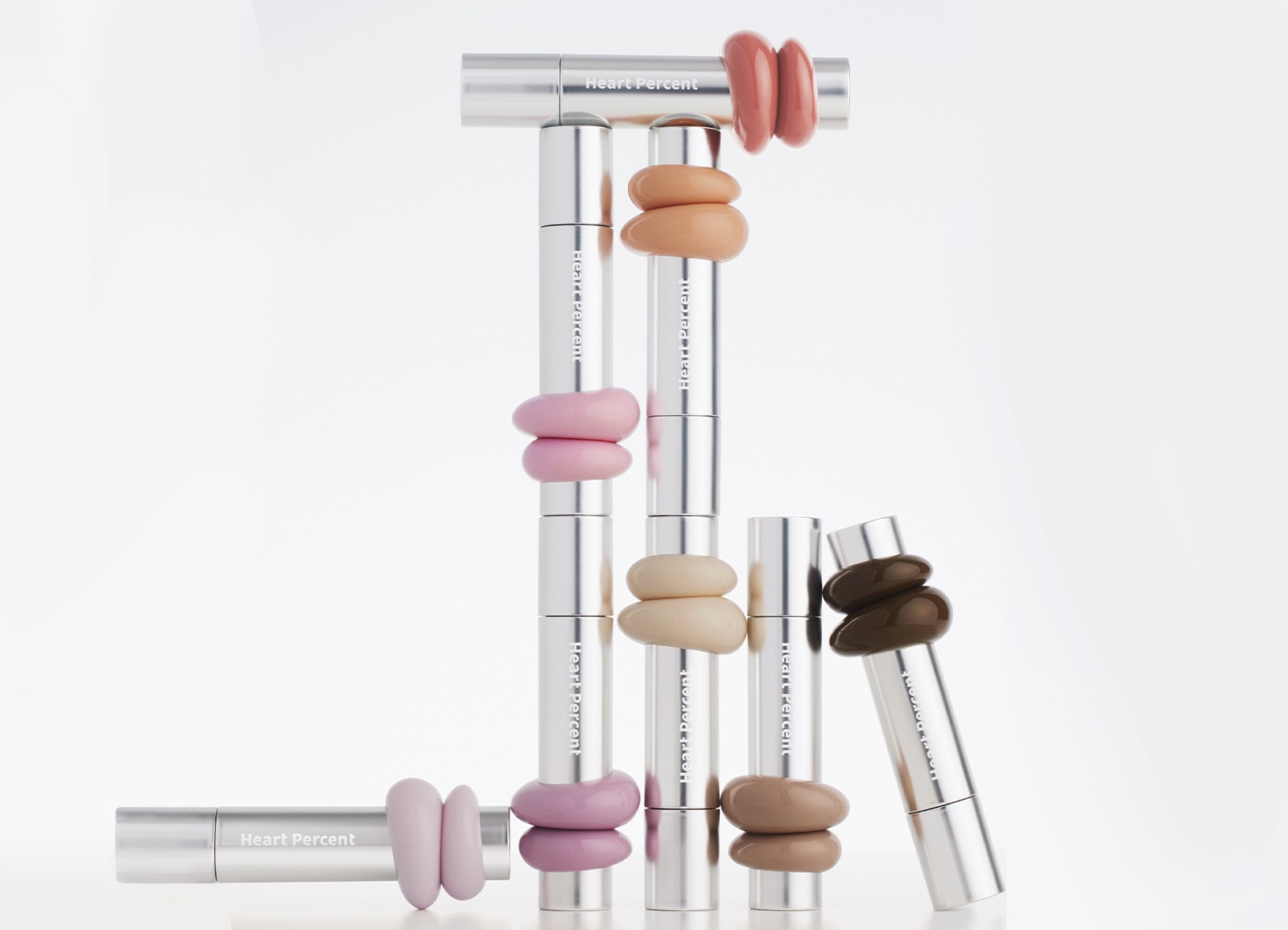 Heart Percent這款偏溫暖的土棕色調，跟任何唇膏疊擦後可以製造出自然但時尚的感覺