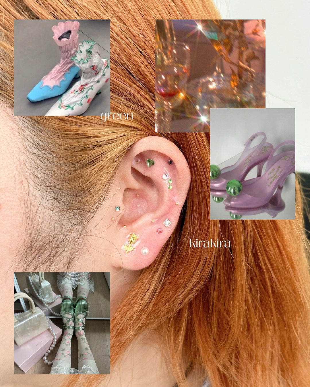 耳穴貼飾也很流行