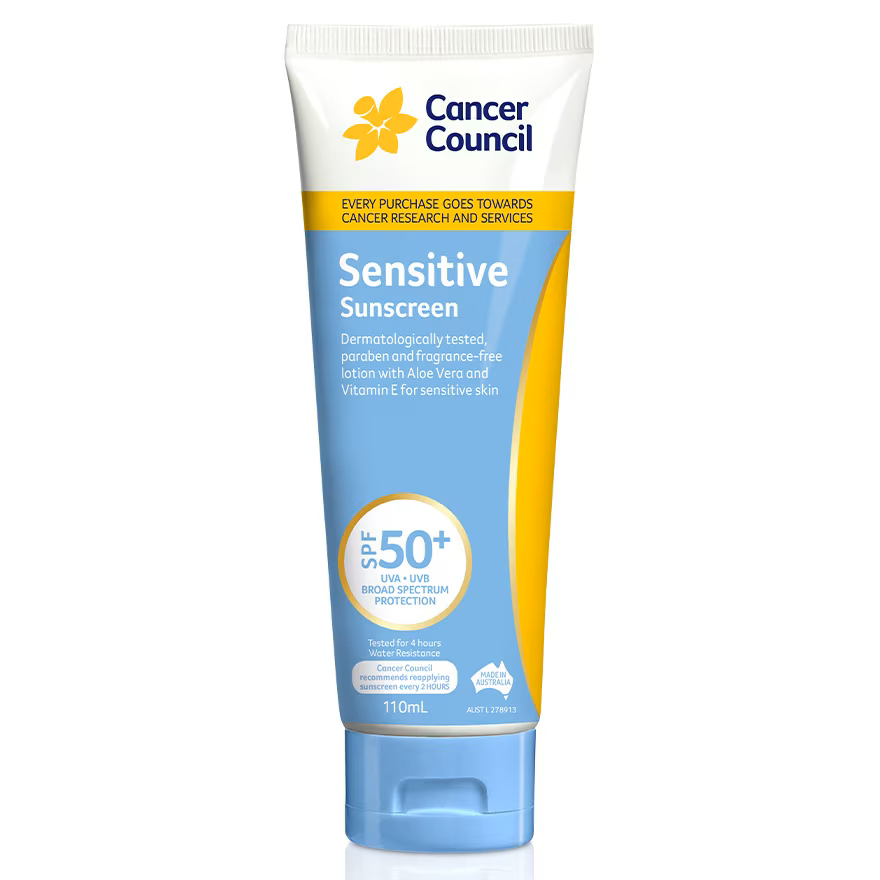 Cancer Council Sensitive Sunscreen 澳洲防癌協會CCA 敏感型防曬霜SPF50+