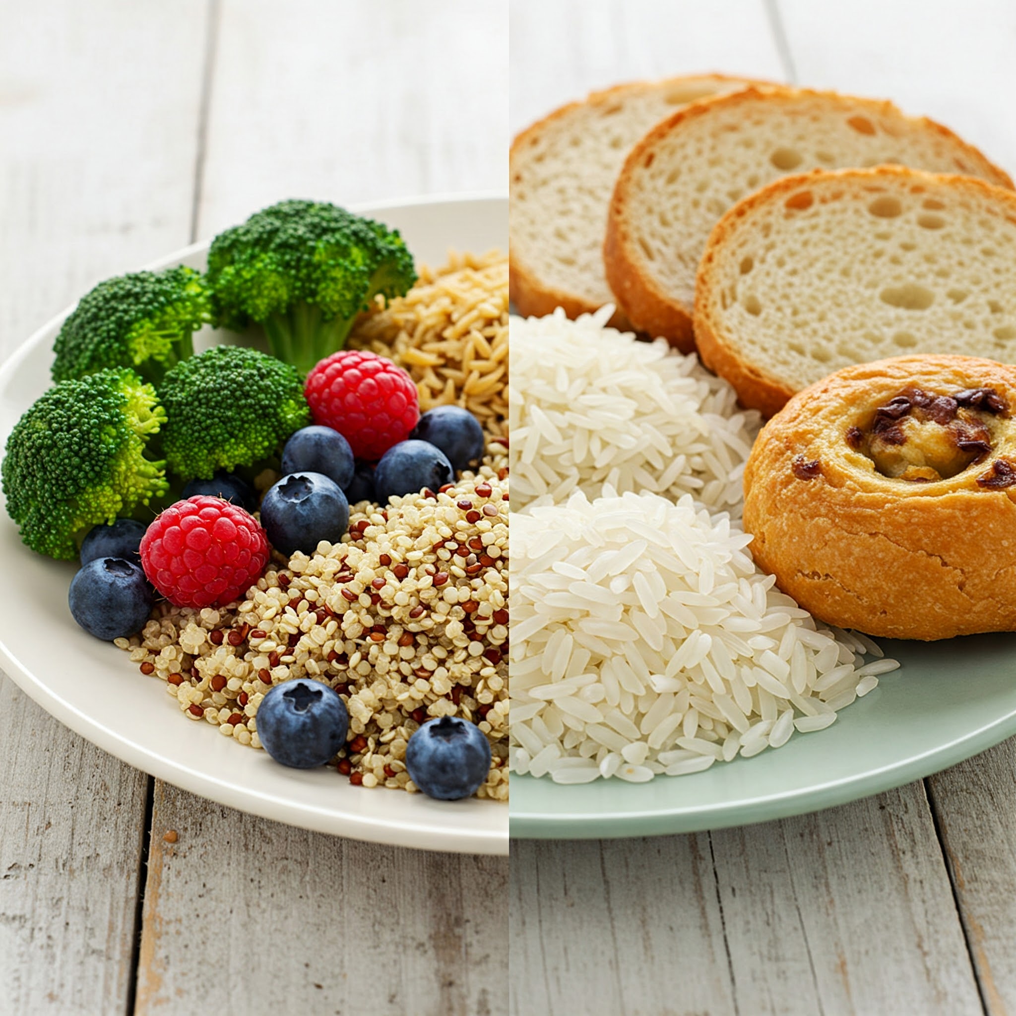 著重於攝取複合碳水化合物,如全穀物、水果和蔬菜,這些食物富含纖維和營養