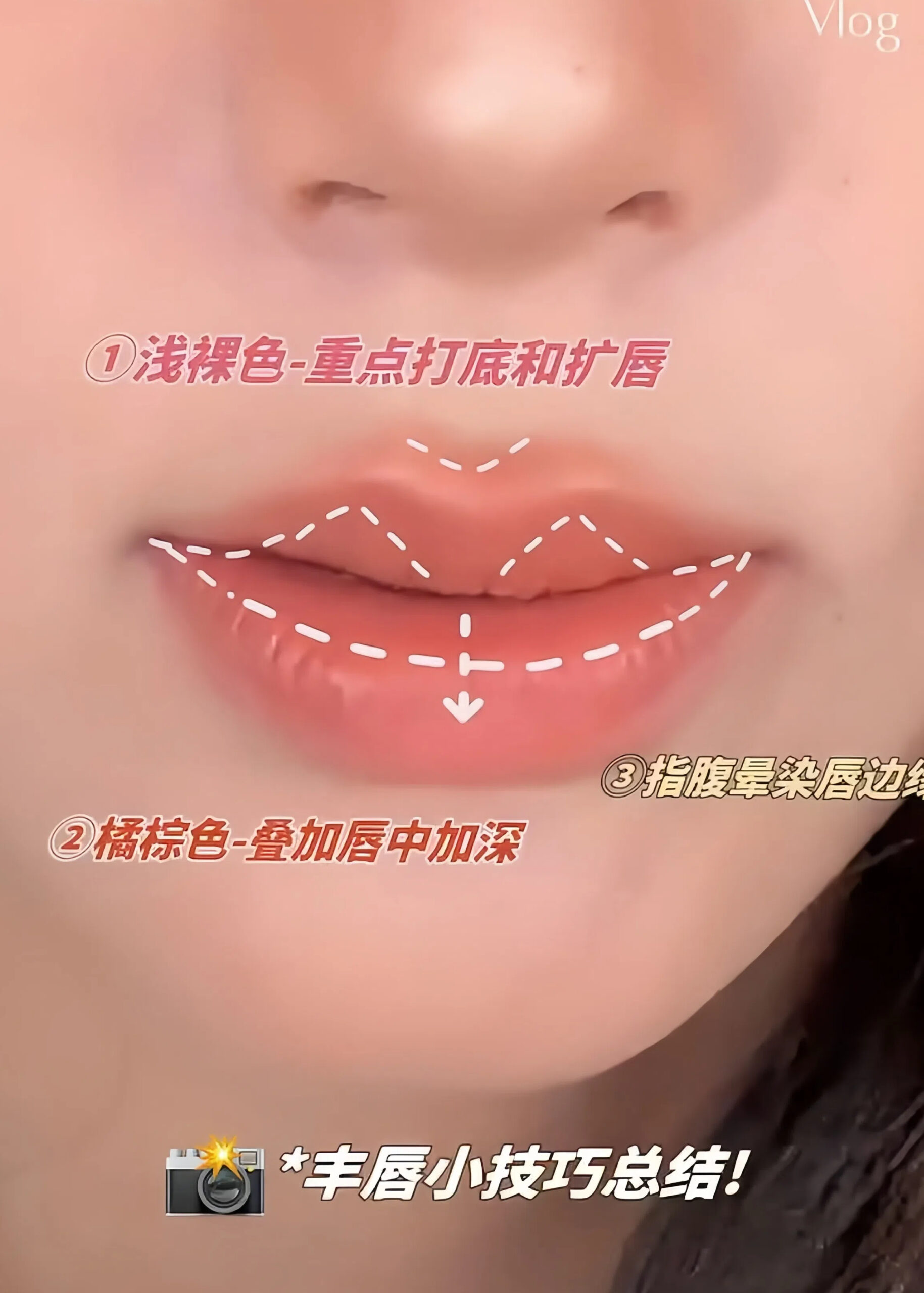 淺裸色+就棕色，打造嘟嘟唇