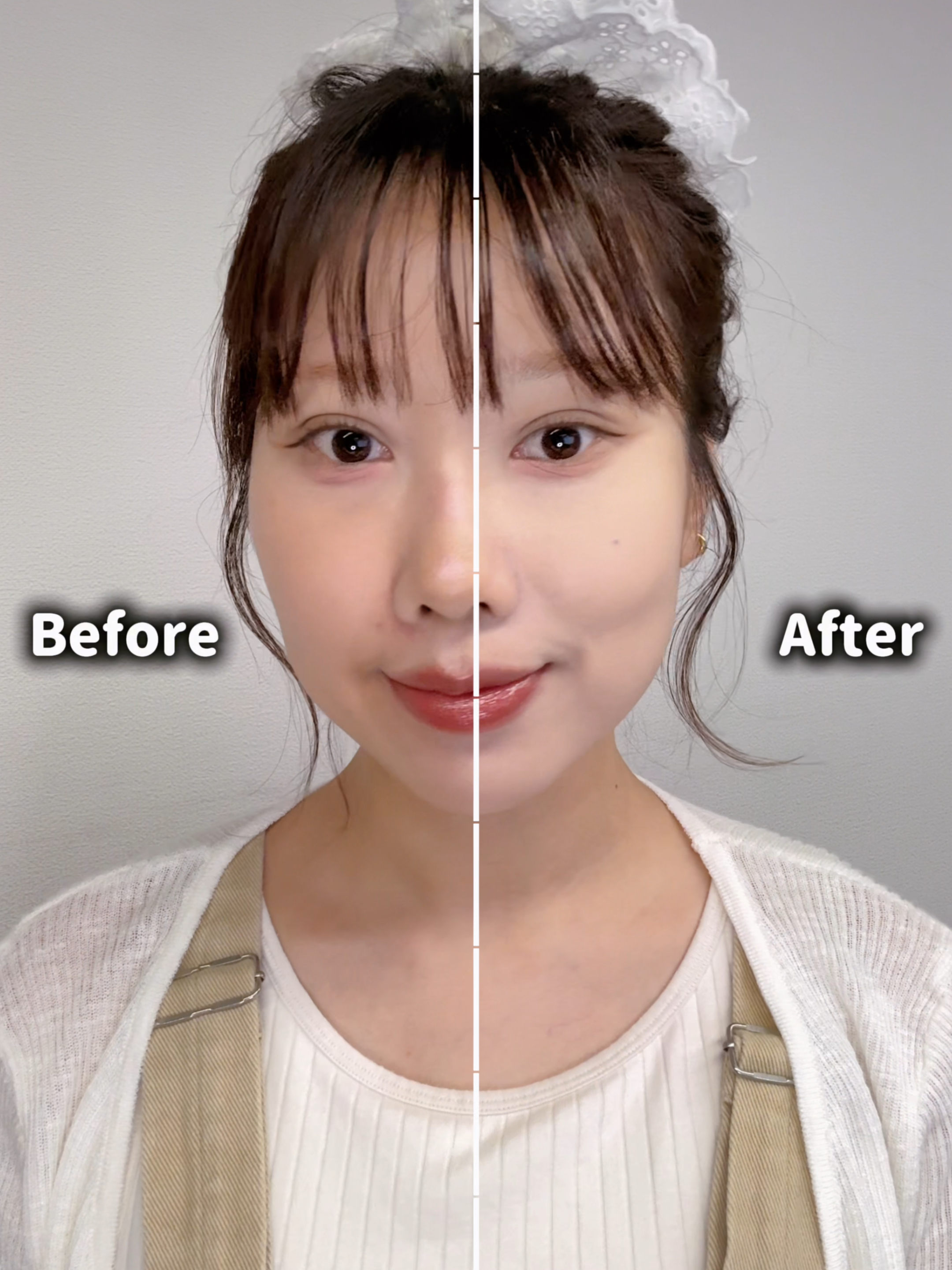 Charlotte Tilbury 氣墊粉底使用前後對比