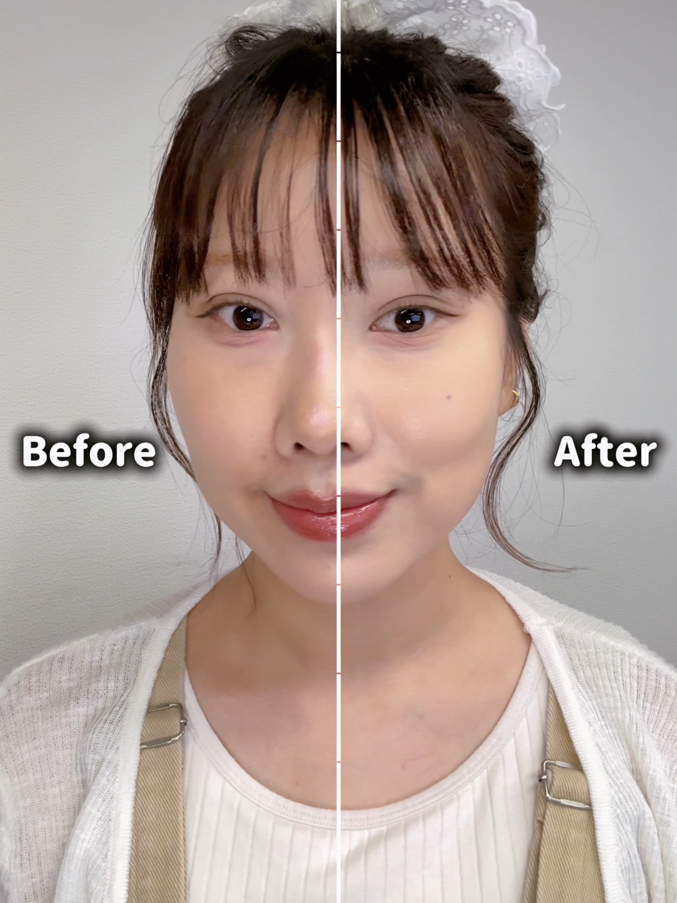 Jung Saem Mool 氣墊粉底使用前後對比