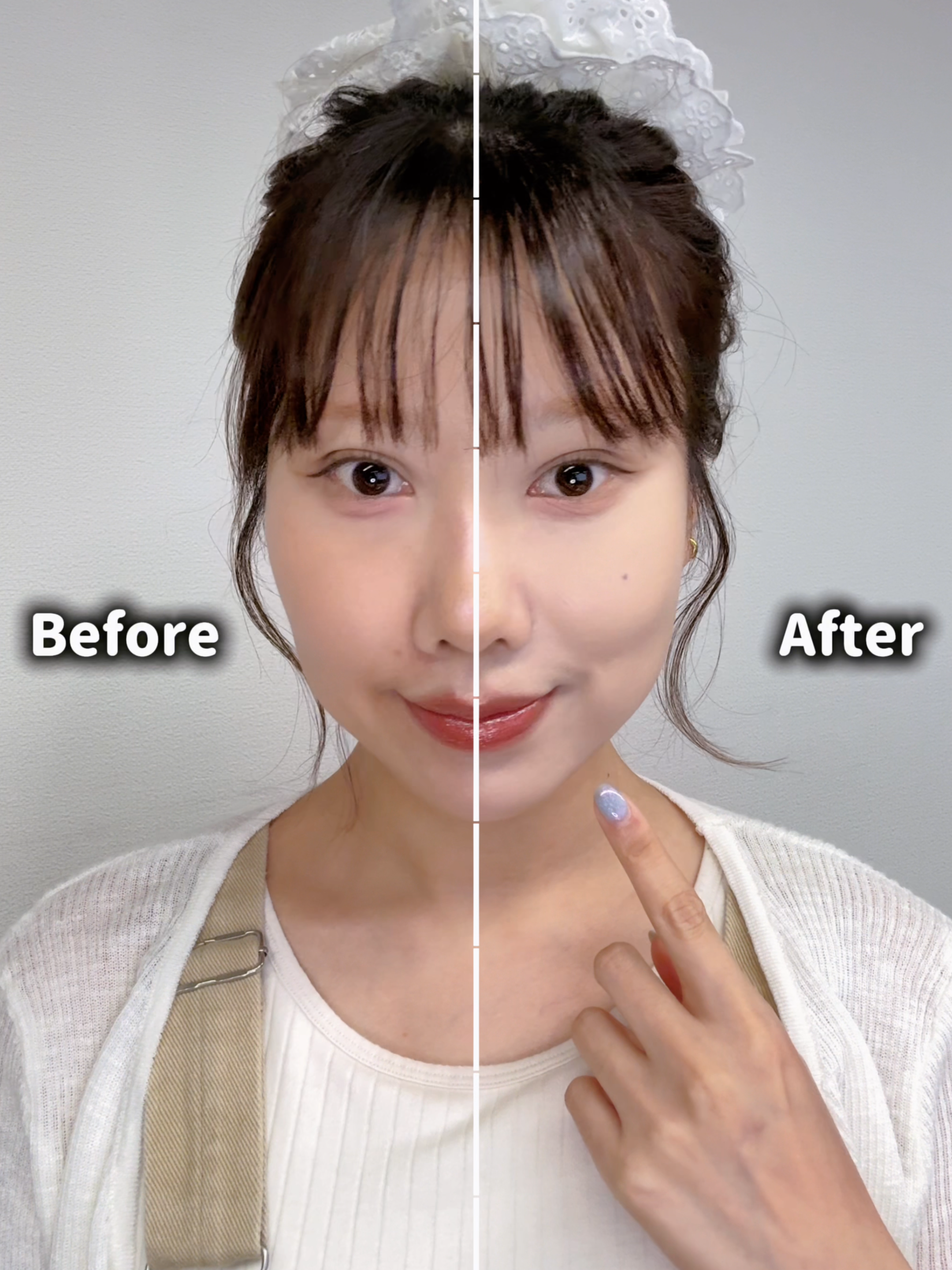 Prada 氣墊粉底使用前後對比