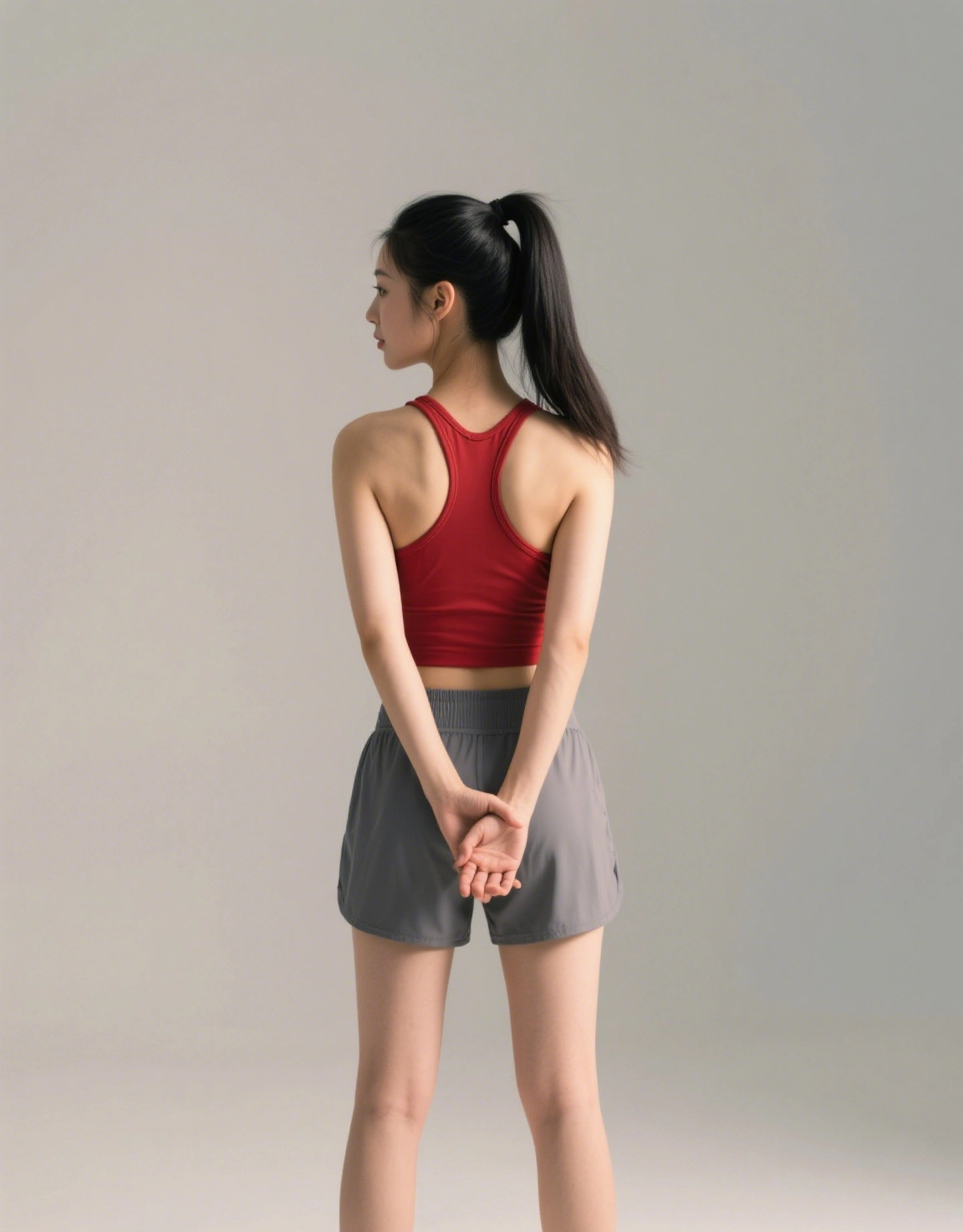 背後抬手伸展，隨時隨地、無需任何工具即可完成。