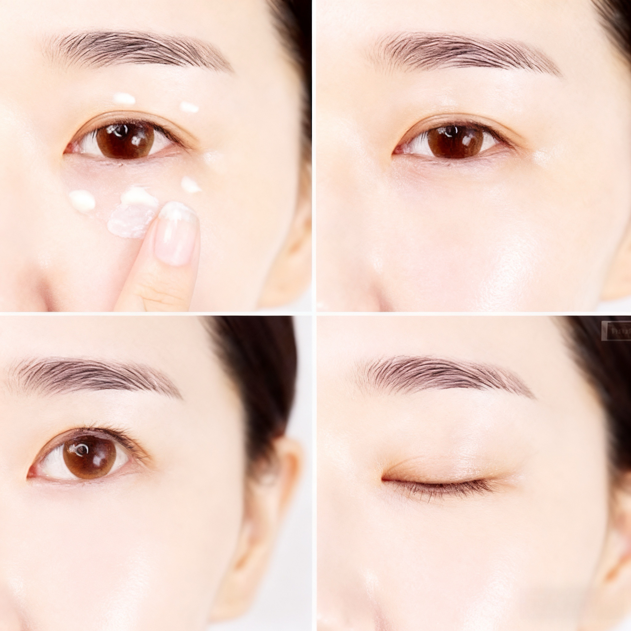 用無名指以打圈的方式輕輕搓揉眼霜。