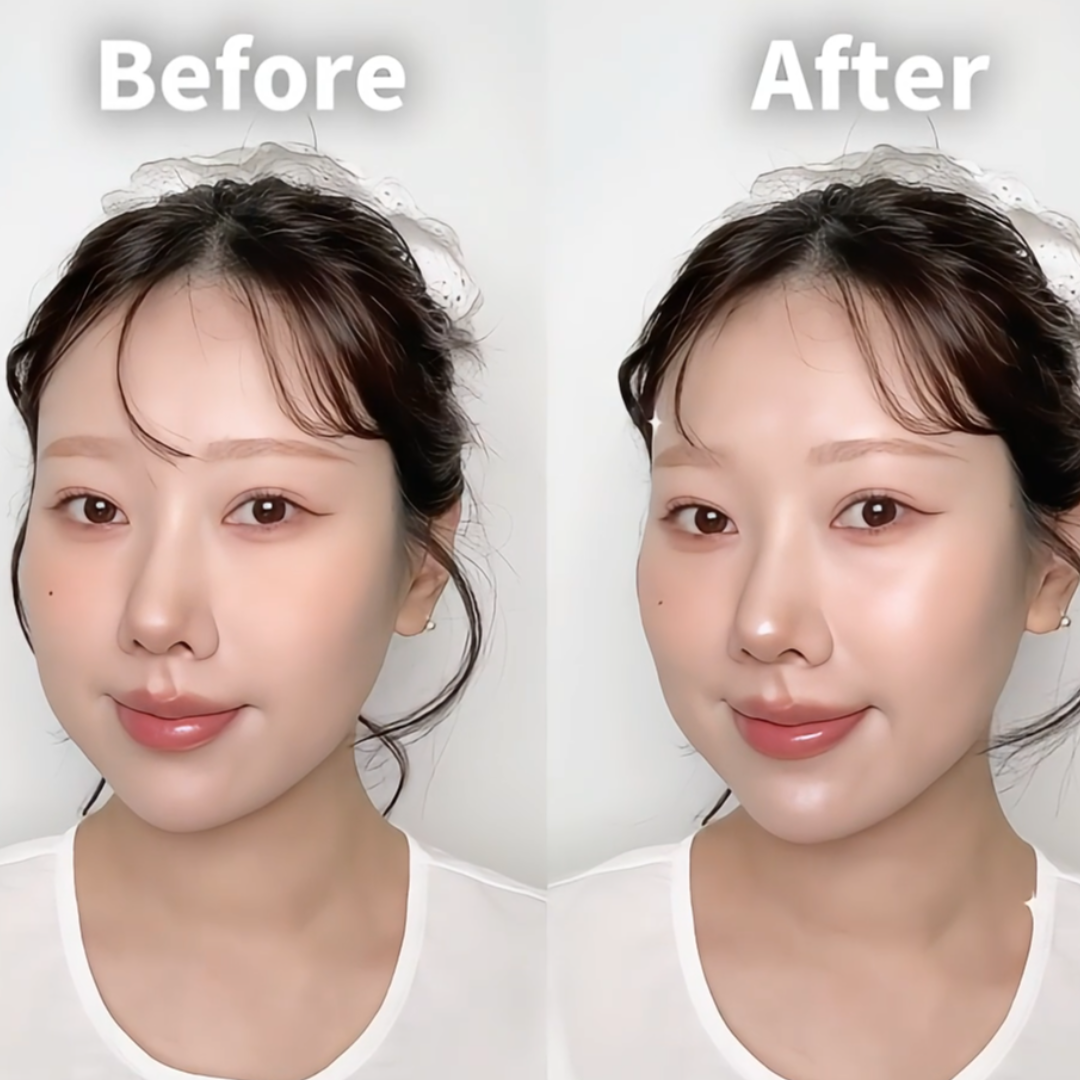 用對高光，可以提高五官的立體感和臉部的光澤感。