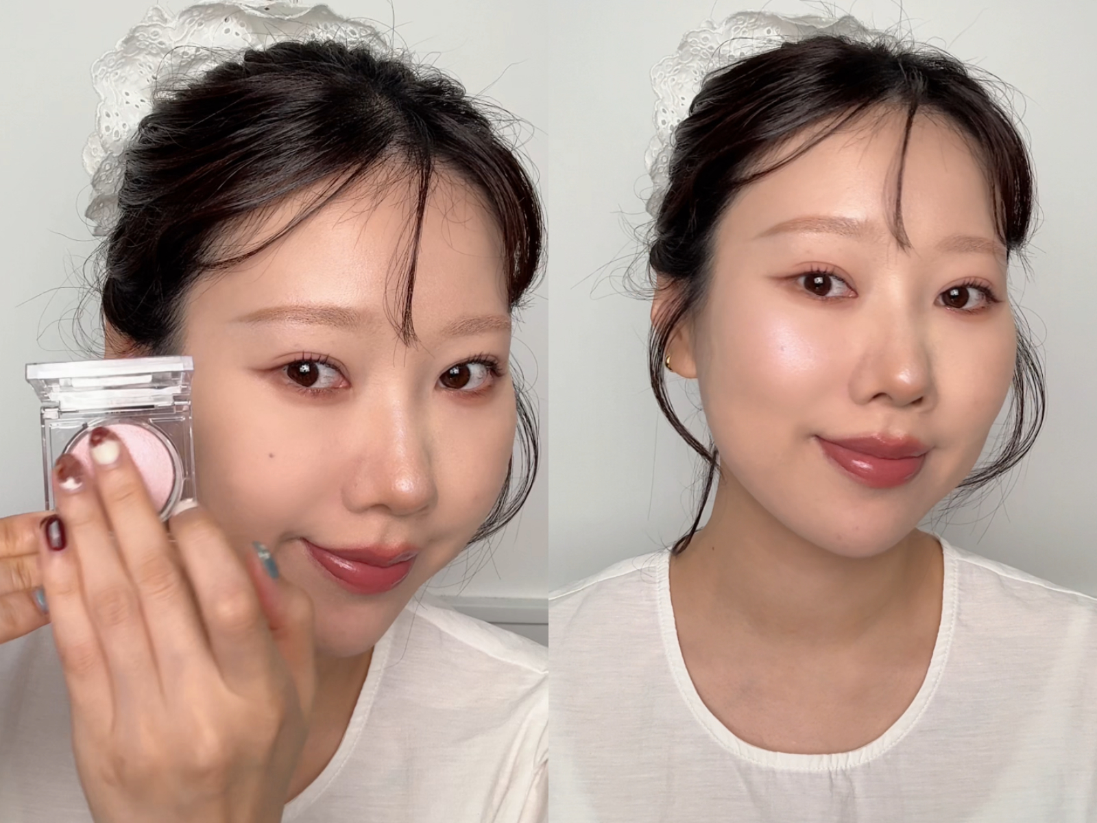 美編上臉CANMAKE前後對比。