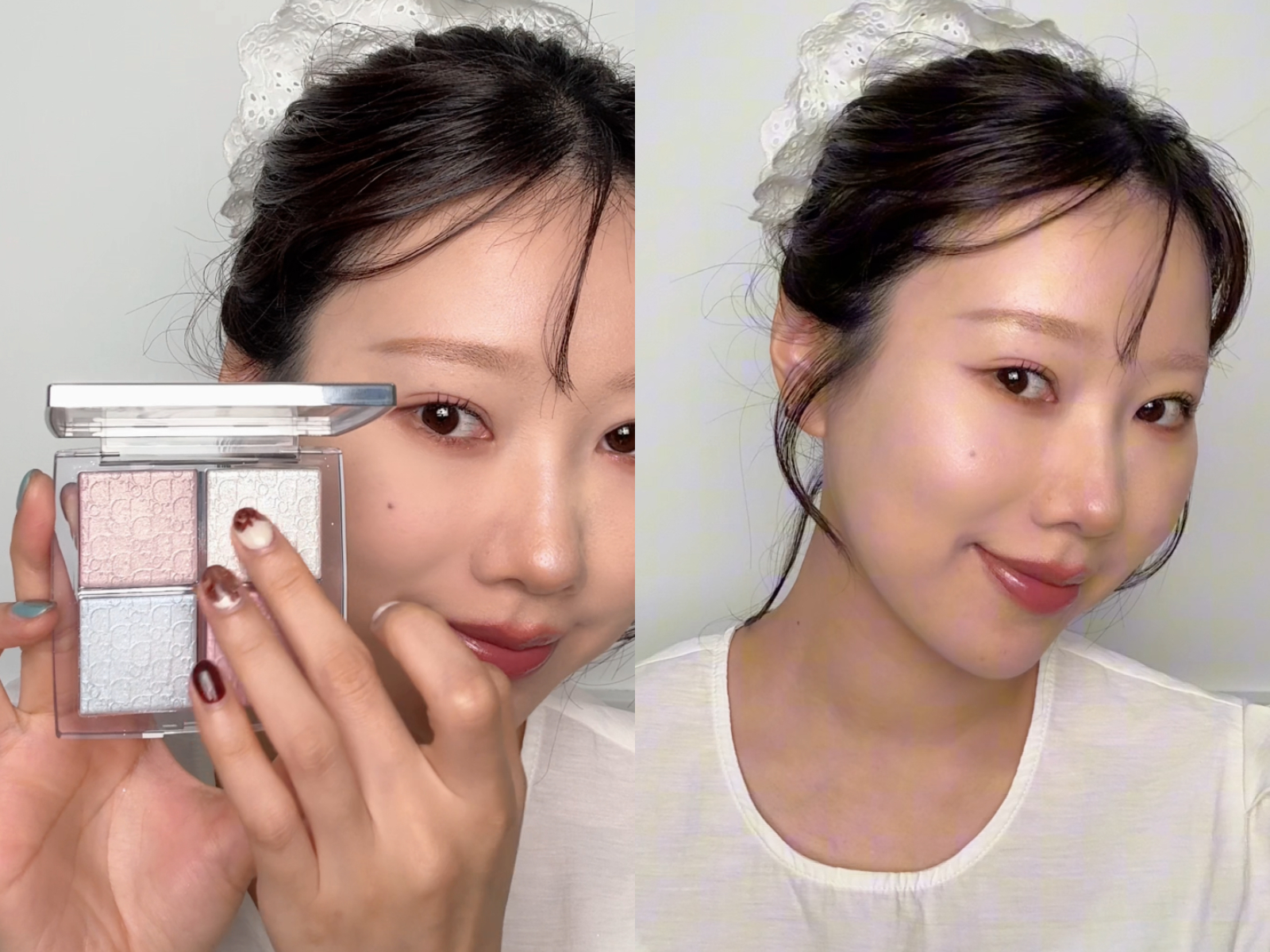 美編上臉DIOR前後對比。