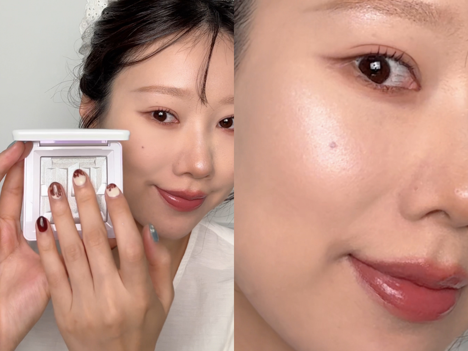 美編上臉Haus Labs前後對比。