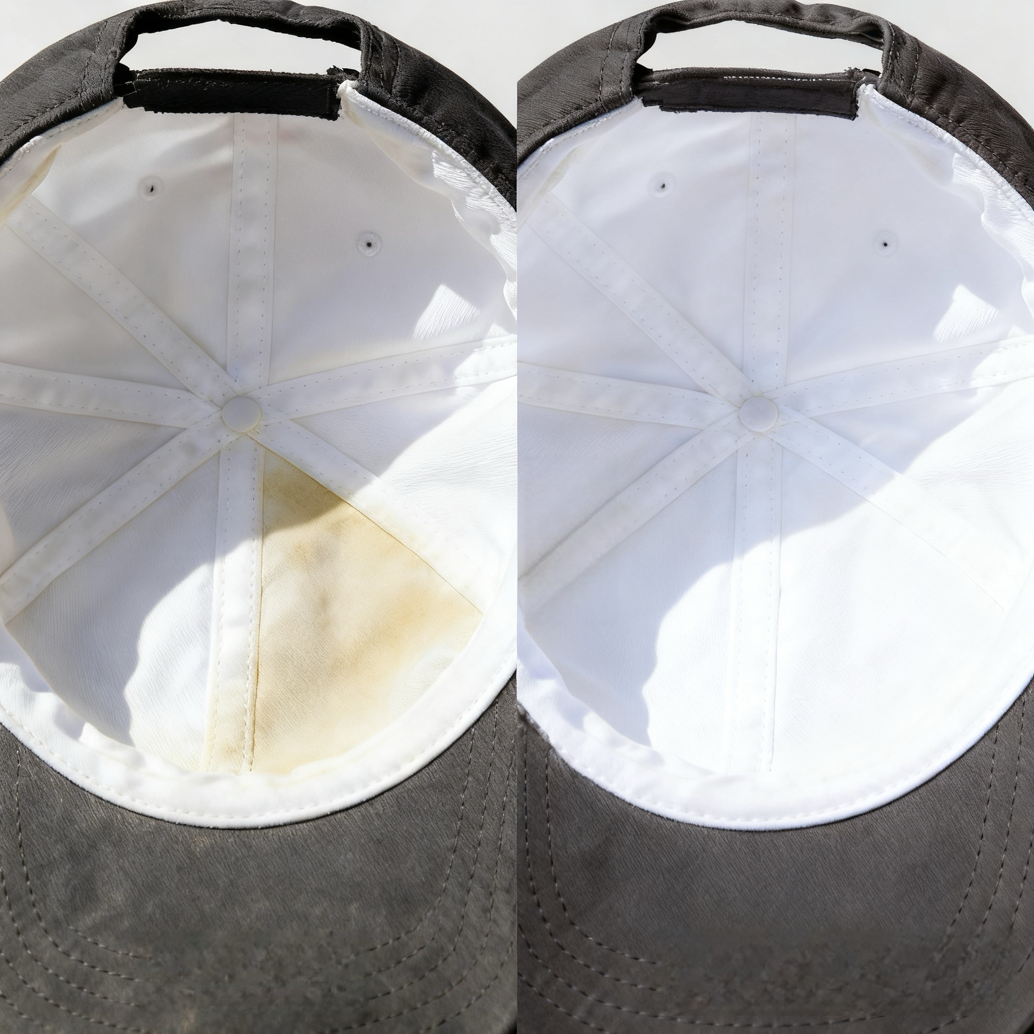 力搓洗後，原本頑固的黃漬竟完全消失。