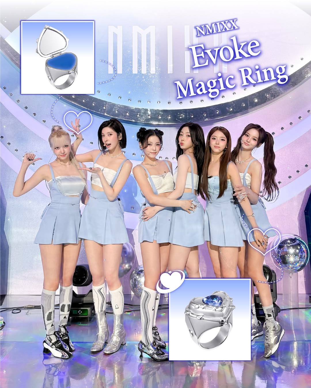 韓國女團NMIXX的同款唇頰戒指。