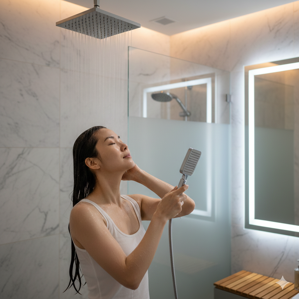 使用黃金溫水，確保將所有泡沫殘留徹底沖洗乾淨