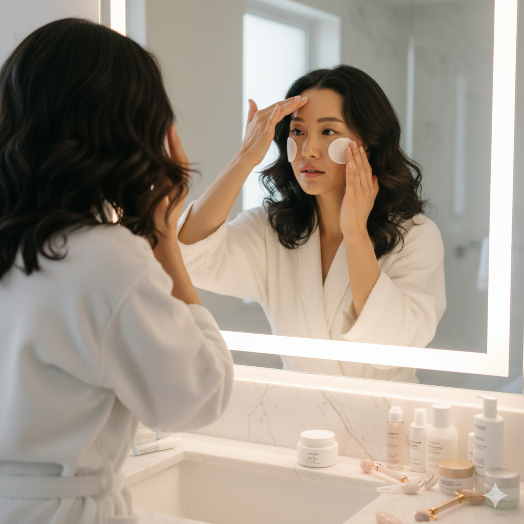 拿出妳的化妝水，選擇含有高保濕成分（像是玻尿酸、維他命B5）的產品，進行濕敷3-5分鐘