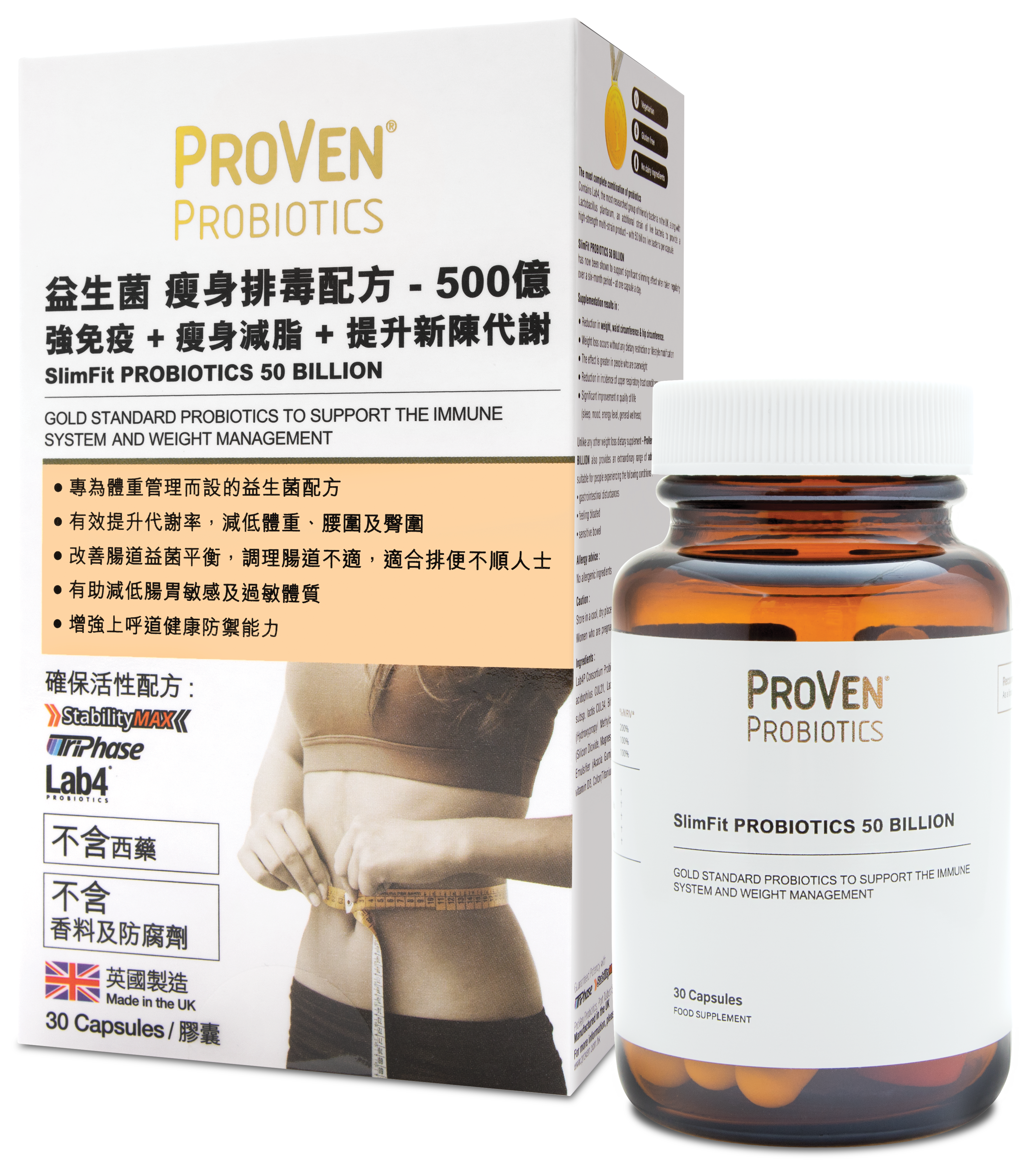 ProVen SlimFit益生菌瘦身排毒配方備受陳凱琳（Grace）和眾多女明星瘋狂推薦。