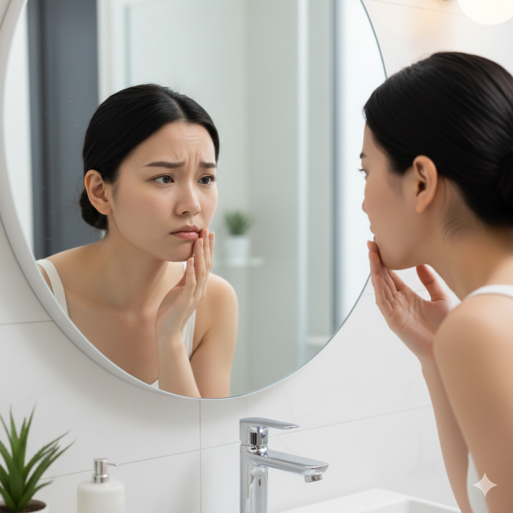 肌膚以為缺水，分泌更多油脂，導致外油內乾