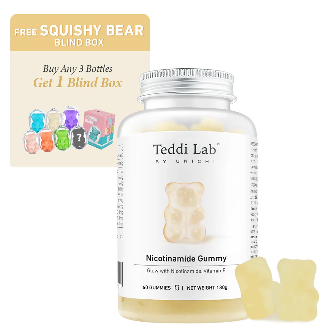 這款軟糖選用高效美容成分菸鹼醯胺 (維生素B3)