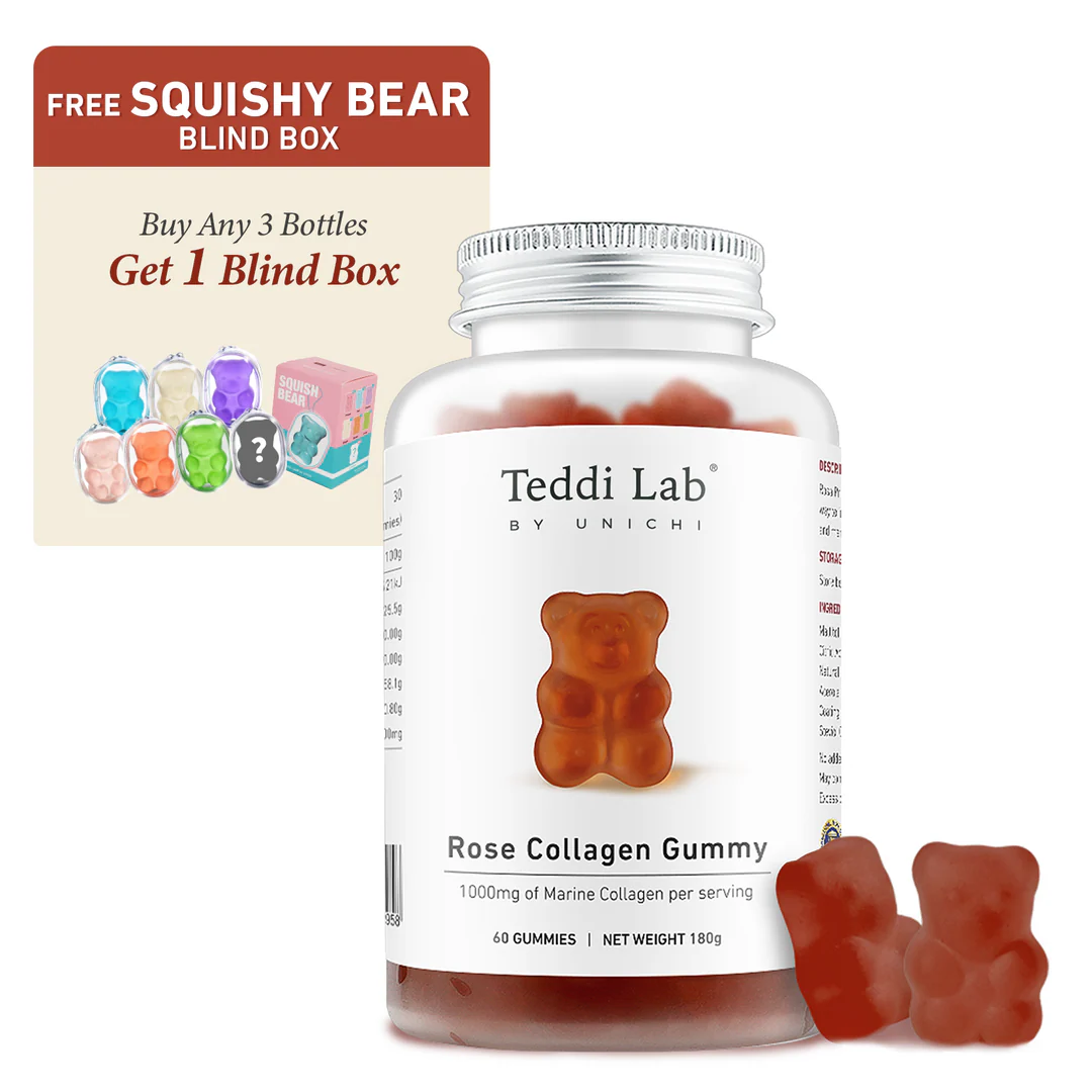 同為Teddi Lab系列的明星款，玫瑰膠原蛋白軟糖是許多女性的日常必備