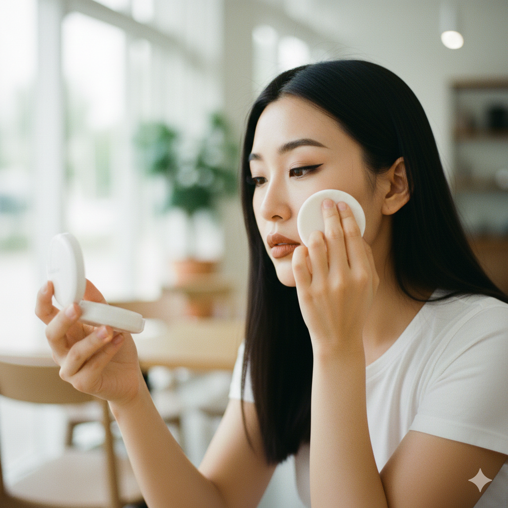 建議捨棄粉餅，改用氣墊粉餅或是遮瑕膏混合一點保濕乳液