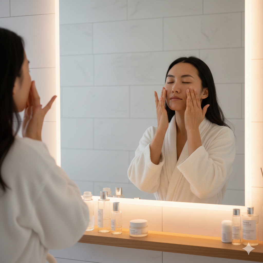 選擇成分單純的卸妝油或荷荷巴油，在乾手乾臉的情況下，針對鼻翼、下巴輕柔打圈60秒