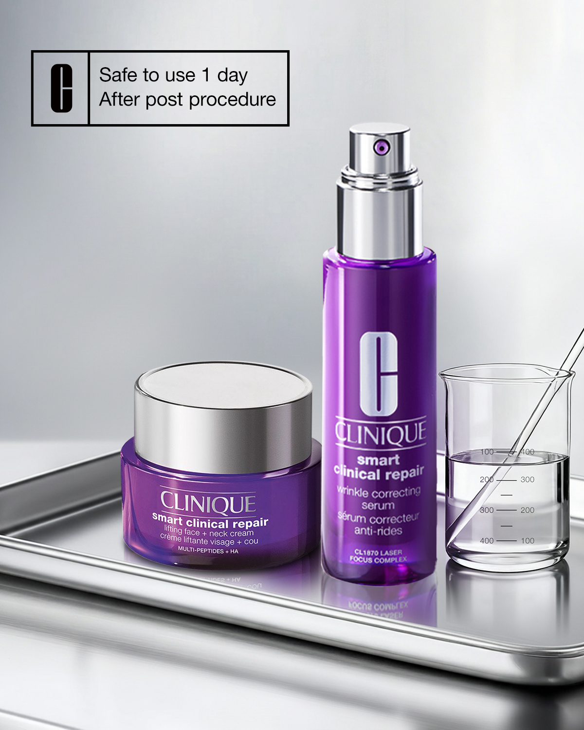 搭配激光活膚緊緻精華與激光活膚緊緻全效乳霜一起使用，將深入修復極致提升。